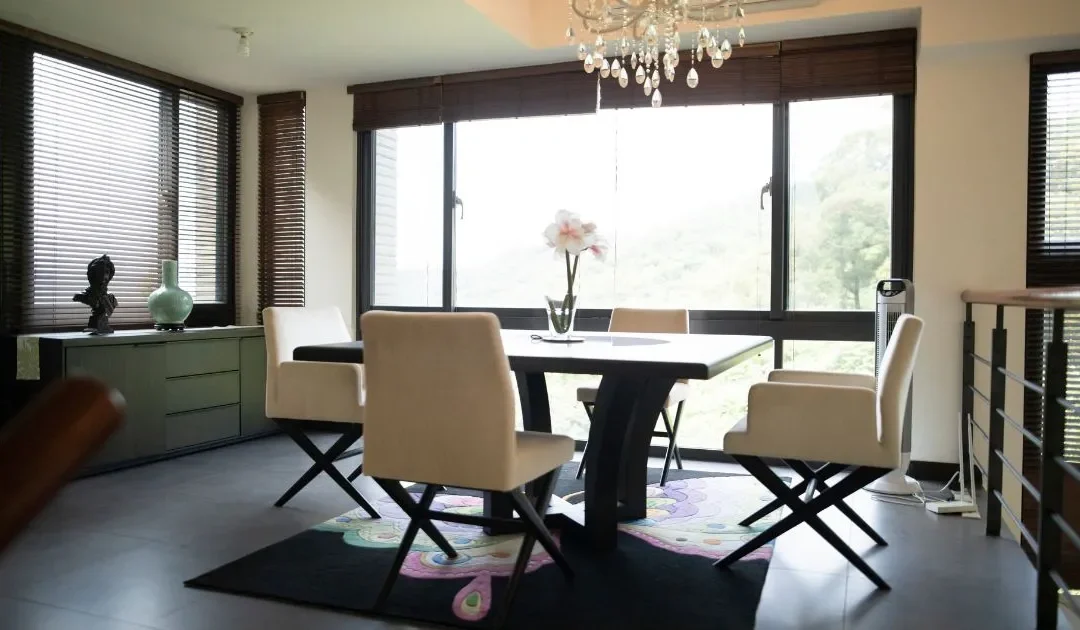 Home office with modern desk and ergonomic workspace
